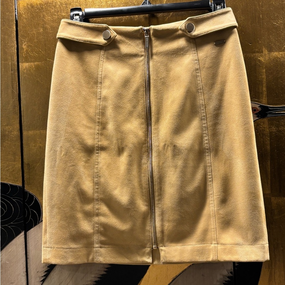 Armani Exchange Tan Pencil Skirt with Zipper